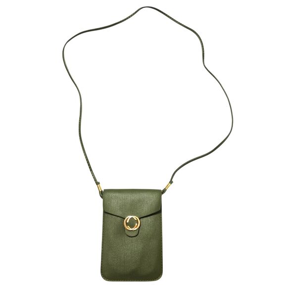 Ecosse Green Small Crossbody Bag - Compact Faux Leather Phone Purse - Picture 1 of 13